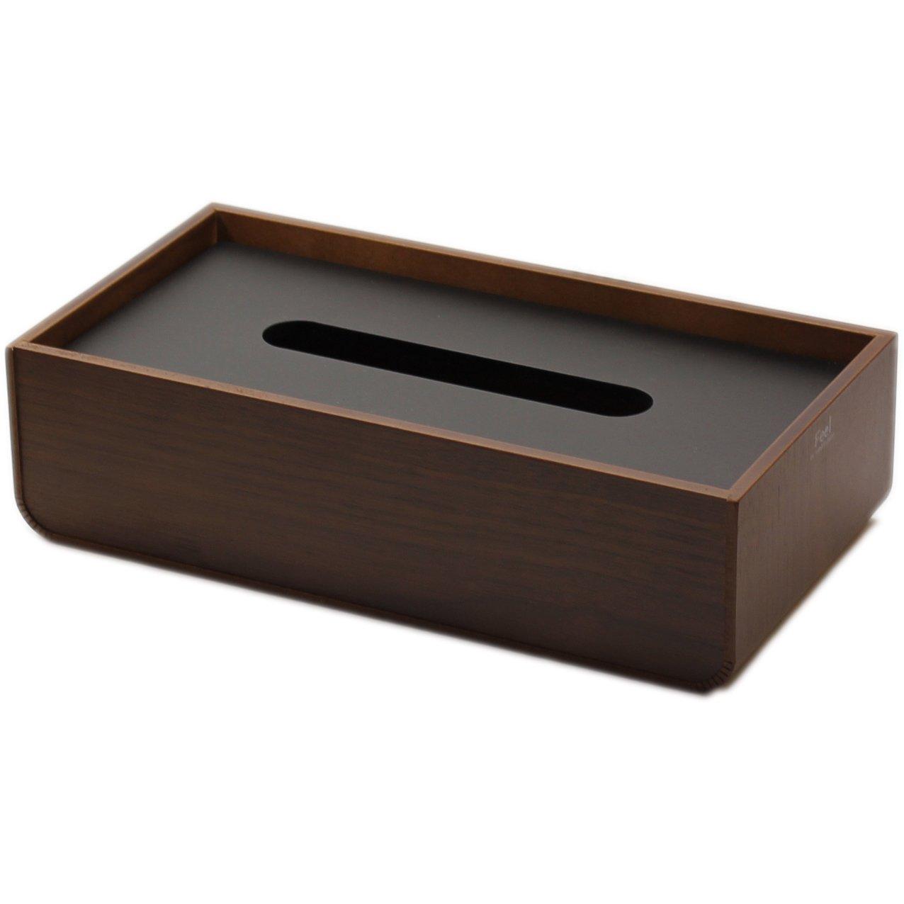 Yamato Feel U Tissue Case, Black, YK12-003-Bk. Size: Approx. W26 D13.5 H7