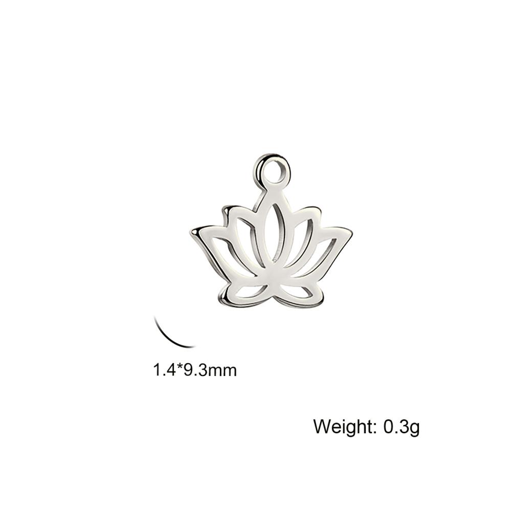 5pcs/lot Stainless Steel Lotus Flower Charm for Jewelry Making Chakra Buddhism DIY Pendant for Earring Necklace Bracelet