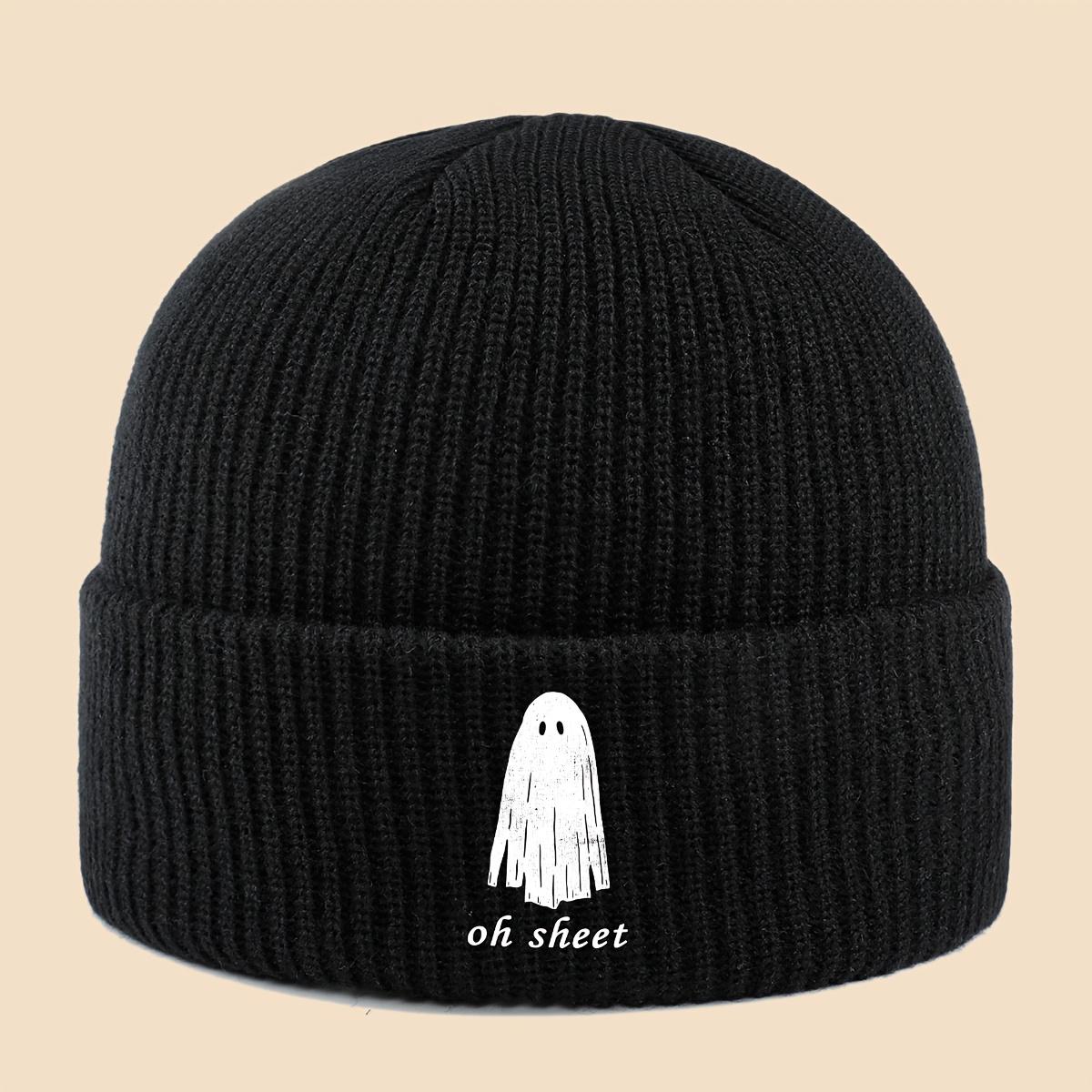 Printed Knitted Hat Minimalist Style Fashion Trend Autumn and Winter Warm Beanie Unisex Winter Outdoor Ski Hat Fashionable Outdoor Cold Hat чёрный