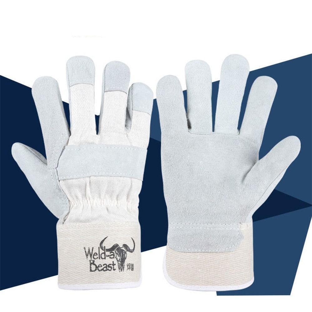 1 Pair Thickened Leather Welding Gloves Abrasion Resistant Labour Gloves  Moving Households