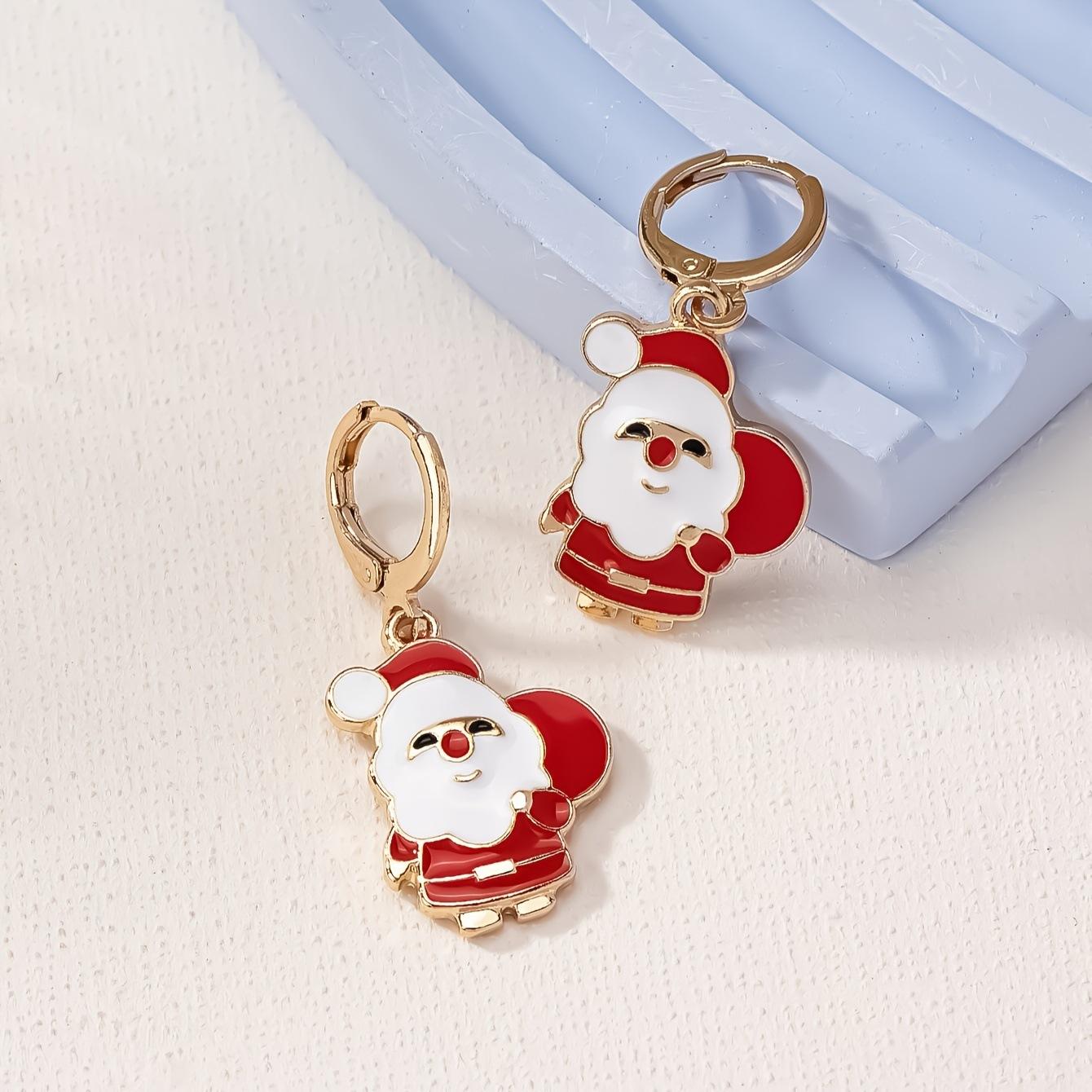 A new Christmas cute Santa Claus earrings anime elegant and fashionable