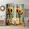 Set Of 2 Rustic Versatile Polyester Transparent Curtains Home Decoration Vintage Yellow Floral Use Bedrooms Living Curtain Ideal For Sleeping Area