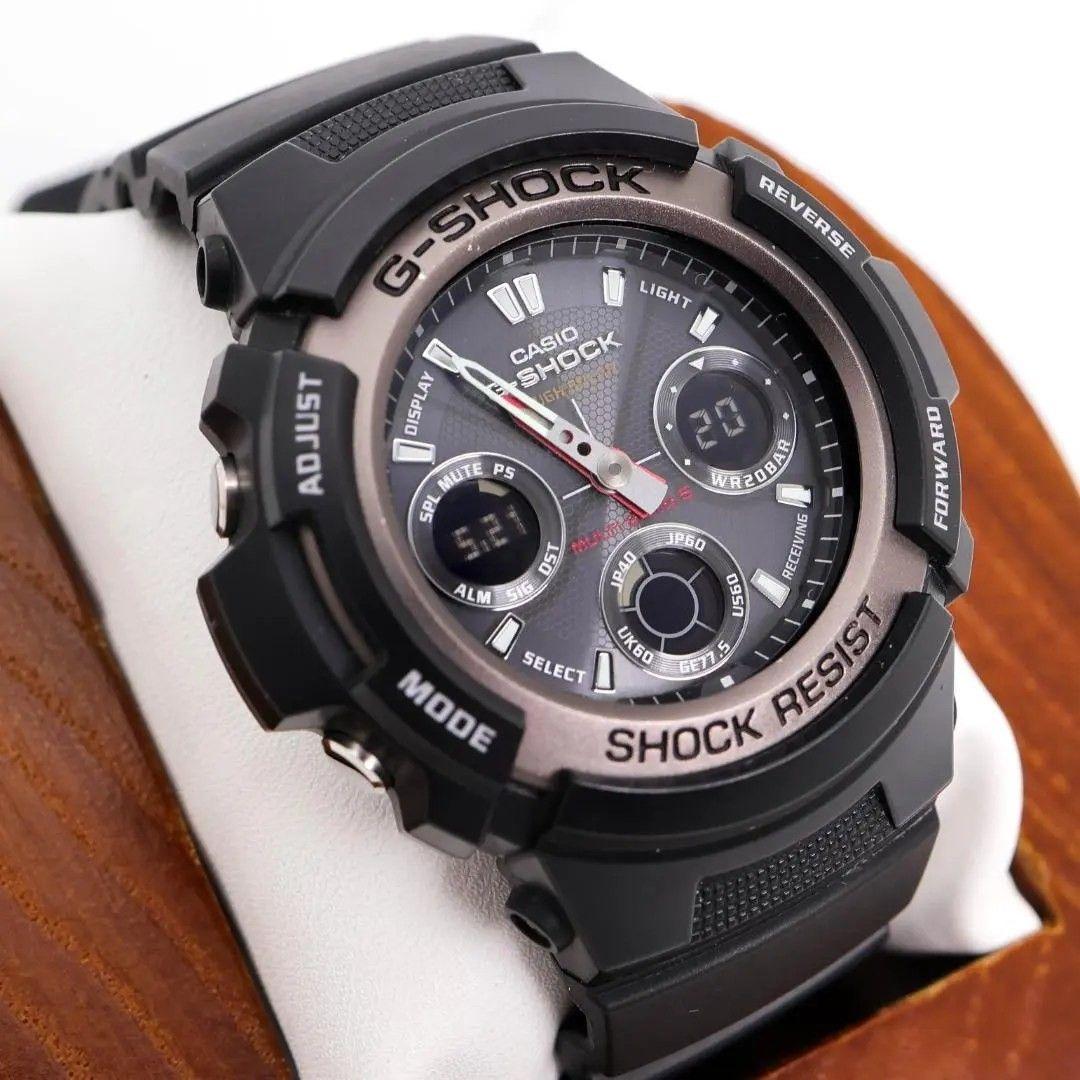 Used Working G-SHOCK wristwatch AWG-101 Radio tough solar Ana-Digi 3448