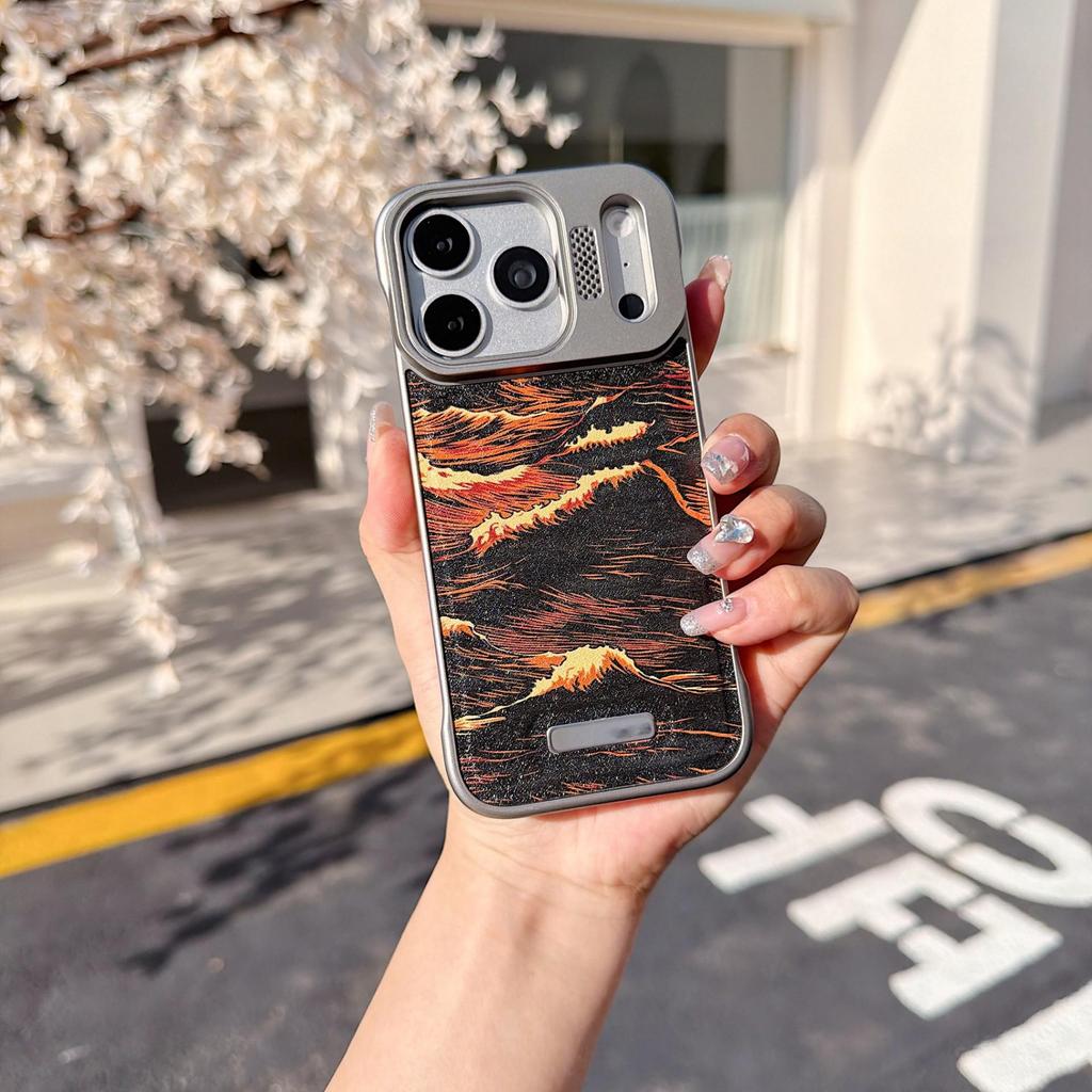 Apple Personalized Retro 17 Pro Max Landscape Painting Leather Phone Case with Borderless Large View for 12 Pro
