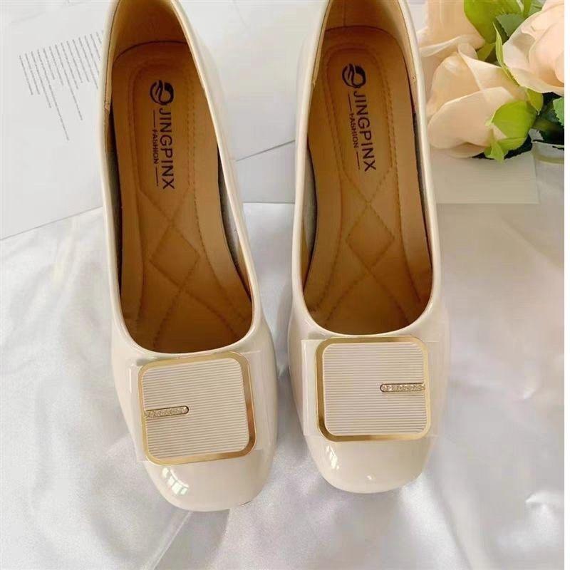 

Leather bright leather 2025 new single shoes women s square toe thick heel women s shoes soft leather mom shoes women s shoes 35