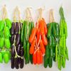 Realistic Hanging Vegetable String: Chili, Potato, Corn, Garlic, Peanut Props for Yard or Restaurant Decor