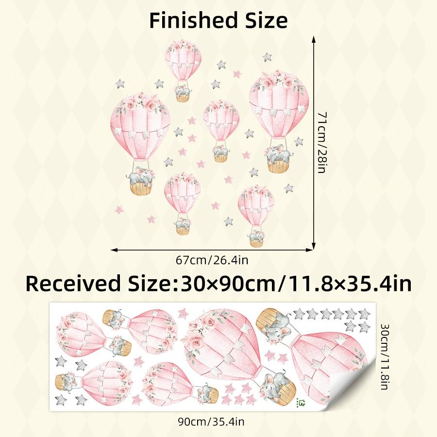 Watercolor Cartoon Rabbit Pink Rainbow Clouds Love Wall Stickers for Kids Room Girl Bedroom Nursery Decoration Bunny Wall Decals