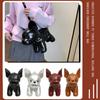 Crossbody Bag PU Leather Adjustable Strap fHandbag or Men Women Bulldog Shaped Messenger Bag Satchel Purse for Shoping Travel