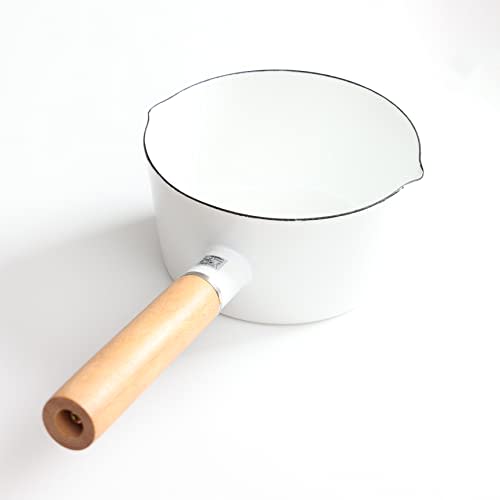 Pearl Metal Presage Enamel Milk Pan, 15cm, White