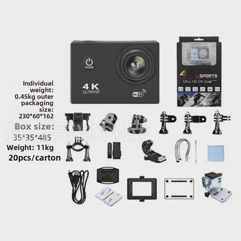 Cameră de Acțiune 4K WiFi Rezistentă la Apă - Cameră Video HD pentru Scufundări și Sport