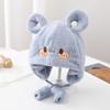 Winter infant face protection knitted hat windproof and warm ear protection hat fleece thickened male and female treasure cute plush hat