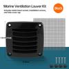 Universal Square Air Vent for Marine Boat & RV, White/Black Louvered Ventilation Grille, Durable Plastic Cover