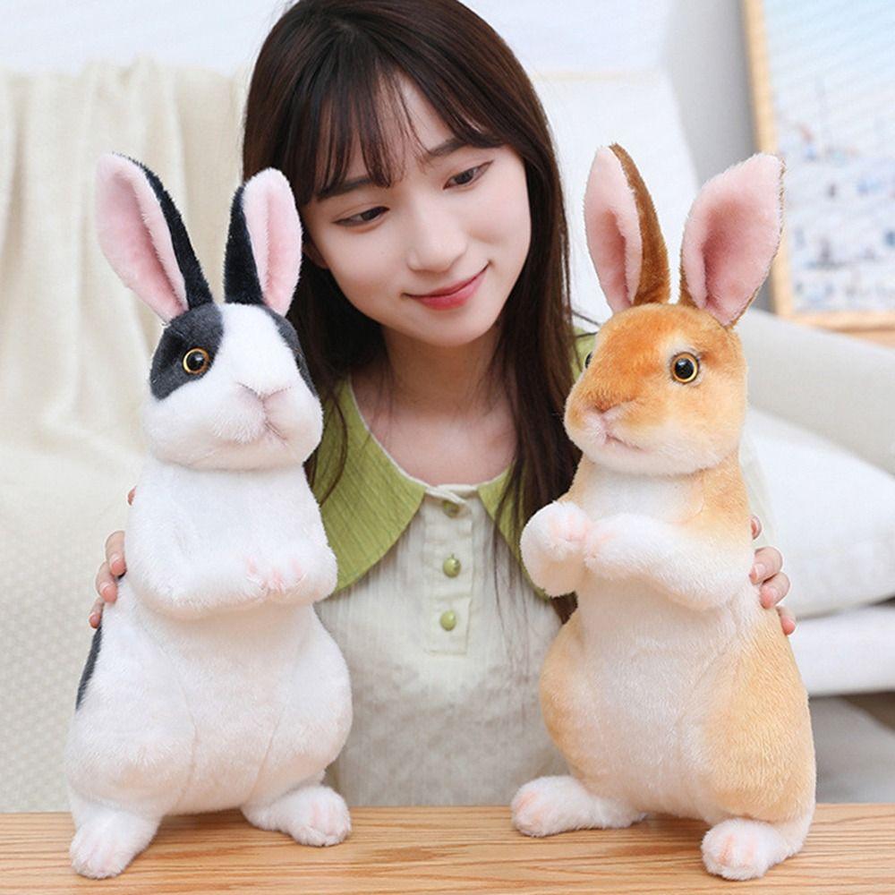 Kids Birthday Kawaii Simulation Long Ears Rabbit Animal Stuffed Doll Toys Rabbit Plush Toy Lifelike
