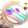 Vintage Gold 24Pcs Dinnerware Set Stainless Steel Tableware Set Knife Fork Spoon Silverware Kitchen Colorful Cutlery Set