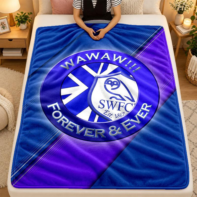 Flannel BlanketSheffield Wednesday Warm Soft Throw Blanket for Indoor Sofa Bed Living Room Use