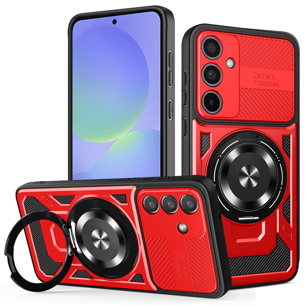 For Samsung Galaxy A36 5G Magnetic Case Rotating Kickstand TPU+PC Phone Cover