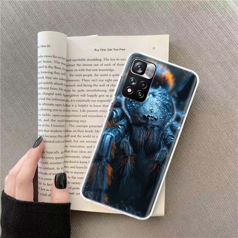 Spiders on the Spider Web Phone Case For Redmi Note 13 12 Pro Plus 14 15 Pro 5G 11 11T 11E 11S 10 Pro 10S 9 9S Cover Cell Clear