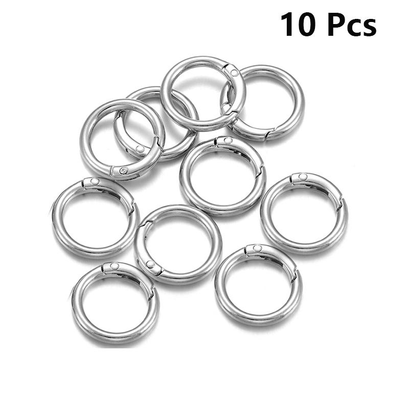 Yogodlns 10 ks/Lot 16 barev Kovová O kroužková spona Otevíratelná Kulatá Karabina Klíčenka Klipy Hák Psí Řetěz DIY Šperky Spona Konektor Tašky Příslušenství