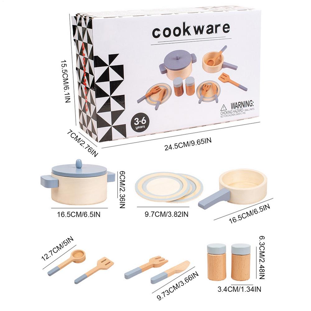 Wooden Children s Simulation Kitchen Toys Early Education Educational Toys Simulation Pots And Pans Food Role-play Chef