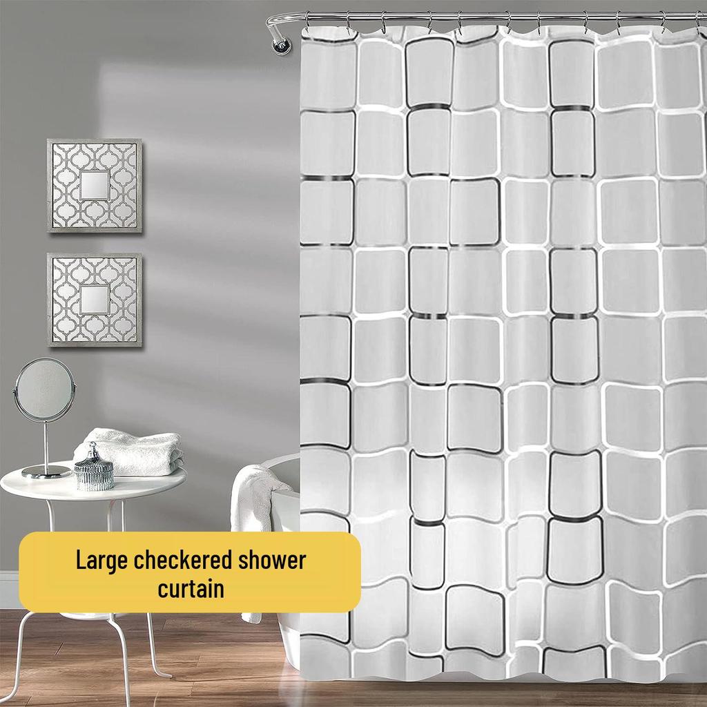 Cross-Peva Shower Curtain: No-Punch, Moisture-Proof, Waterproof, Quick-Dry, Thickened Partition for Dormitory or Bathroom
