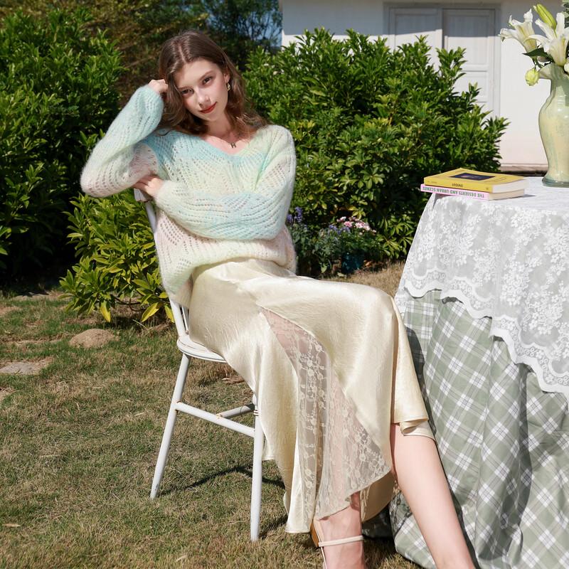 

Sancai 2026 Spring High-Waist A-Line Mermaid Skirt M