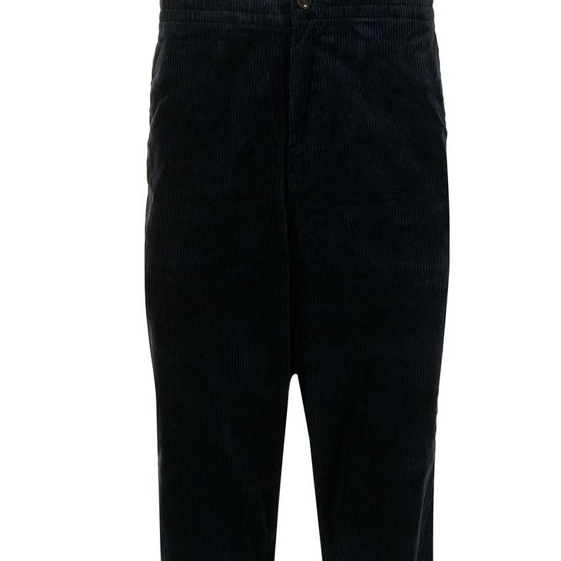 Polo Ralph Lauren Solid Ribbed Straight Leg High Waist Casual Pants Men Bottoms Dark-Blue 710811523-003