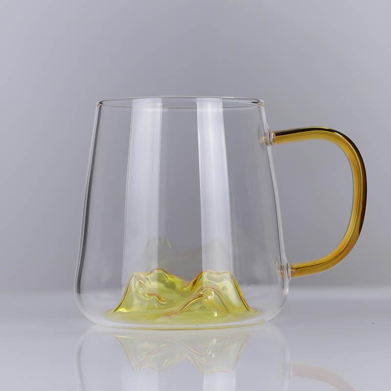 

13.6oz Creative Observation Mountain Glass Fashion Light Coffee Cup Colorful Water Cup High Borosilicate Glass Cup 395ml Tea Cup 395ml жёлтый
