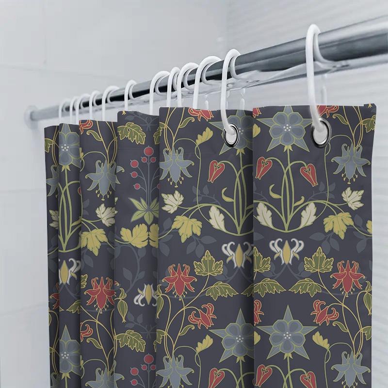 Modern Geometric Shower Curtain With Waterproof Fabric Decorative For Bathroom Home Decoration