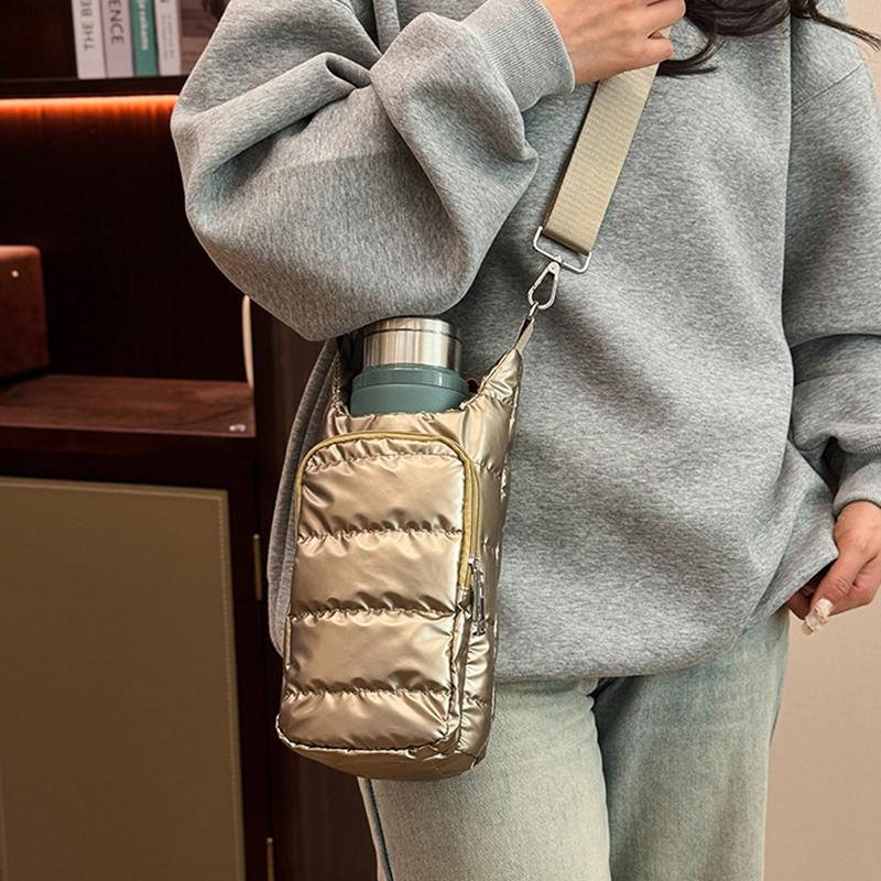 Yogodlns Tragbare Flaschenhülle Reise Radfahren Isolierte Wasserflaschentasche Handytasche Outdoor-Sport Umhängetasche mit 2 Taschen