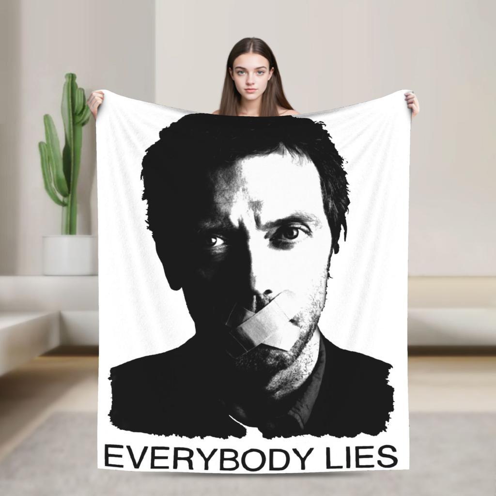 House MD Blanket Hugh Laurie Dr House Plush Vintage Warm Throw Blanket for Chair Covering Sofa Spring Autumn