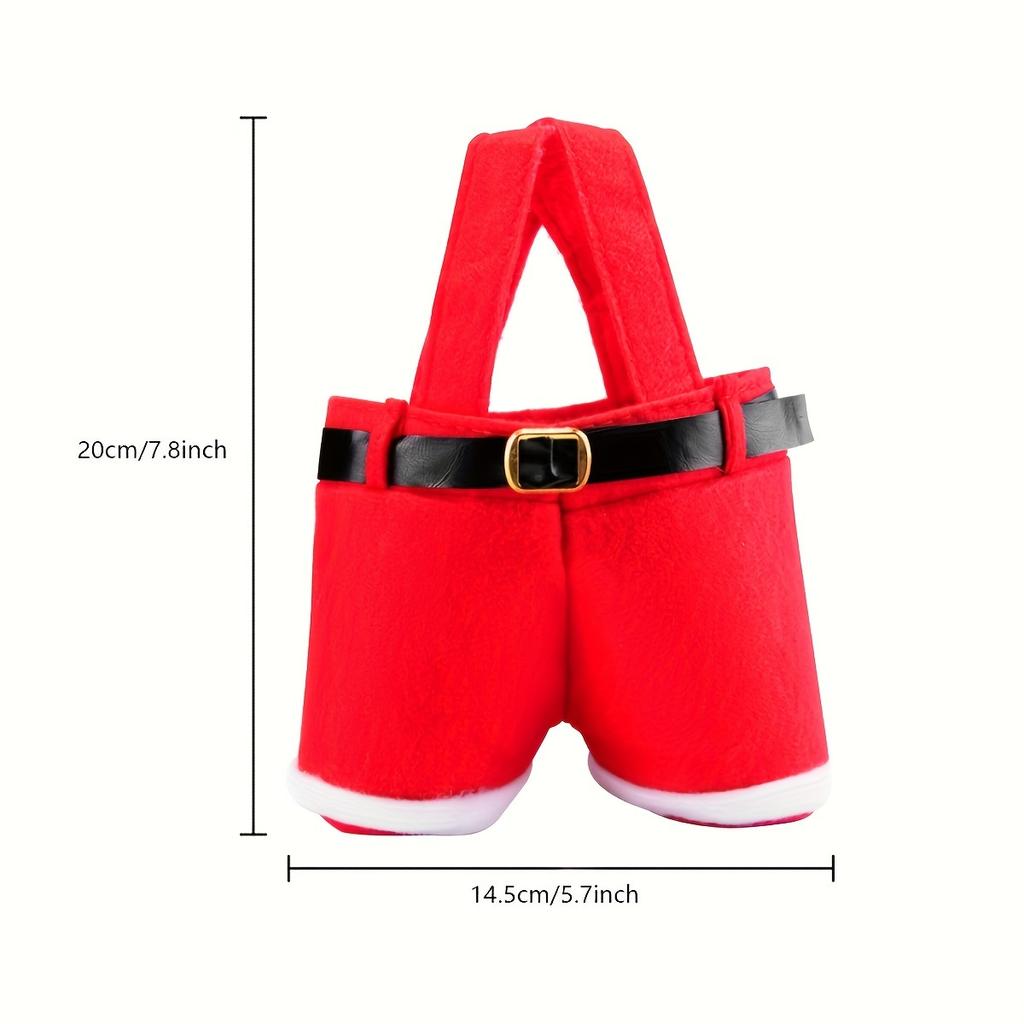 Santa Claus Shorts Gift Bag - Cute Christmas Gift Bags, Polyester Material, New Year & Christmas Gift Candy Bag Set