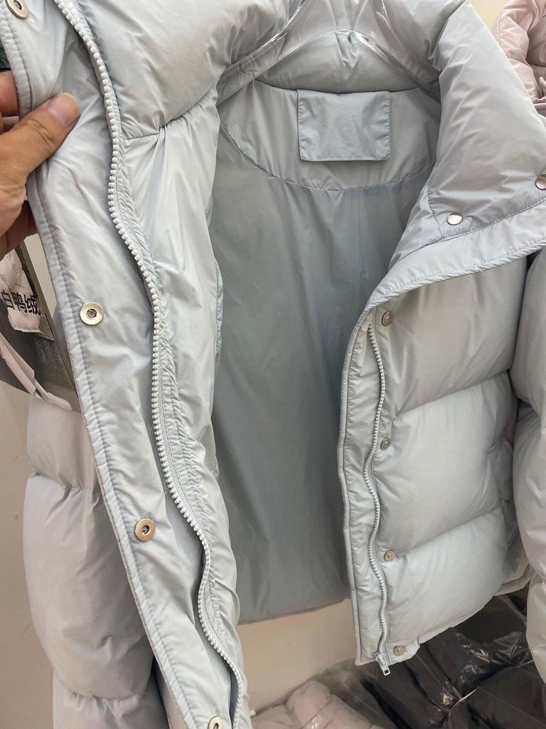 2025 Women's Petite Thickened White Duck Down Jacket - Short Stand-Up Collar