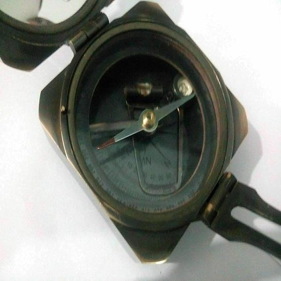 Busolă Brunton din alamă antică geologică - Articol cadou pentru busolă nautică din alamă
