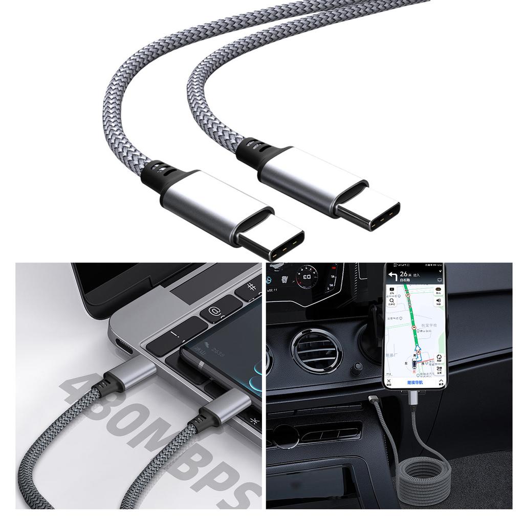 USB C To Type C Extended Link Cable PD60W Fast Charging Charger Cable Data Transfer Cord 480Mbps for Phone Tablet Laptop