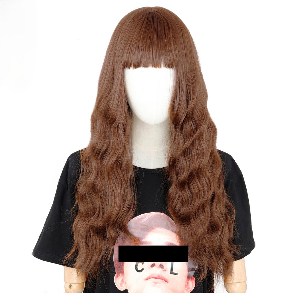 MISS WIG 24 tommer lang brun parykk med Liu Haihai Wave parykk Syntetisk fiberparykk Dame Lang parykk Naturlig parykk Cosplay/daglig/festparykk