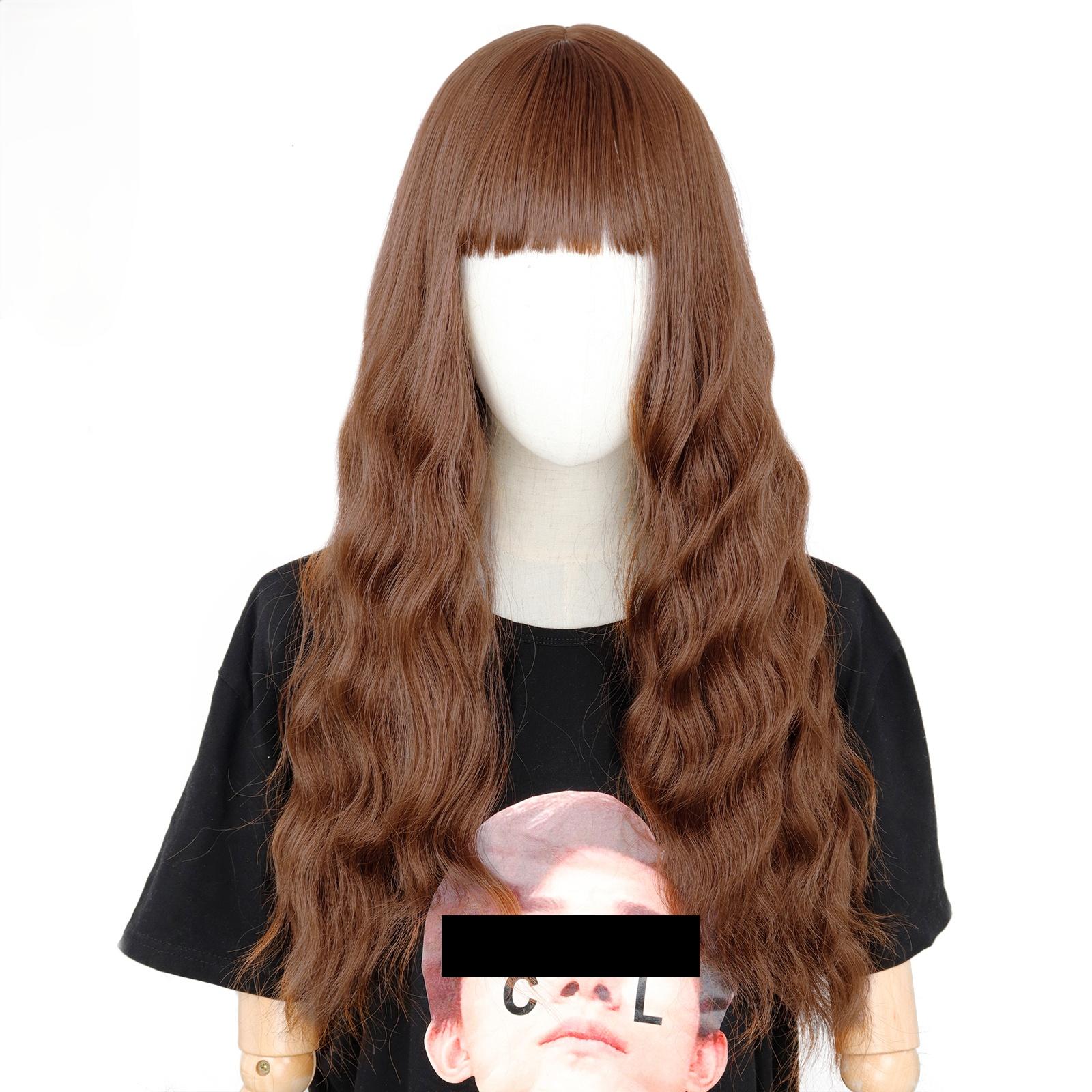 

MISS WIG 24-дюймовый длинный коричневый парик с волнистым париком Liu Haihai, парик из синтетического волокна, женский длинный парик, натуральный парик, парик для косплея/повседневный/вечеринка