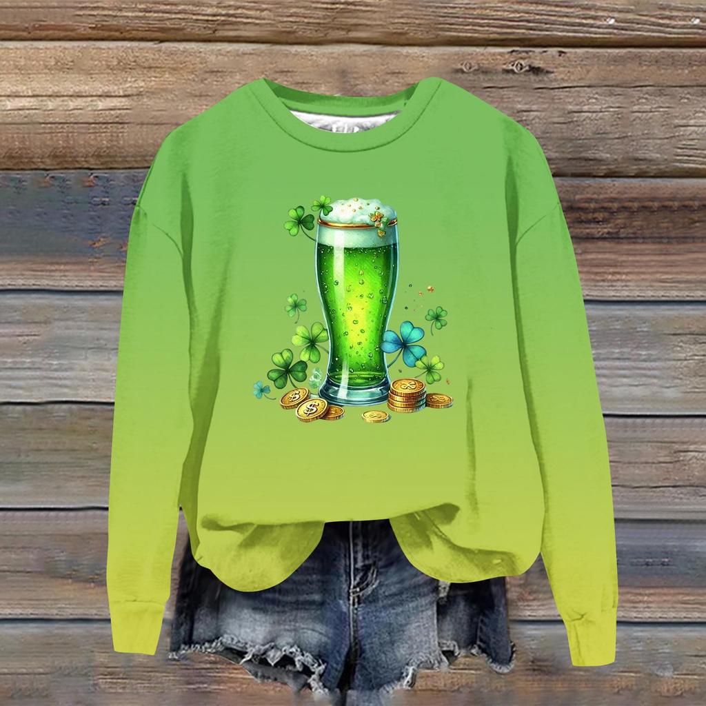 Felpa Stampata Casual Lunga da Donna