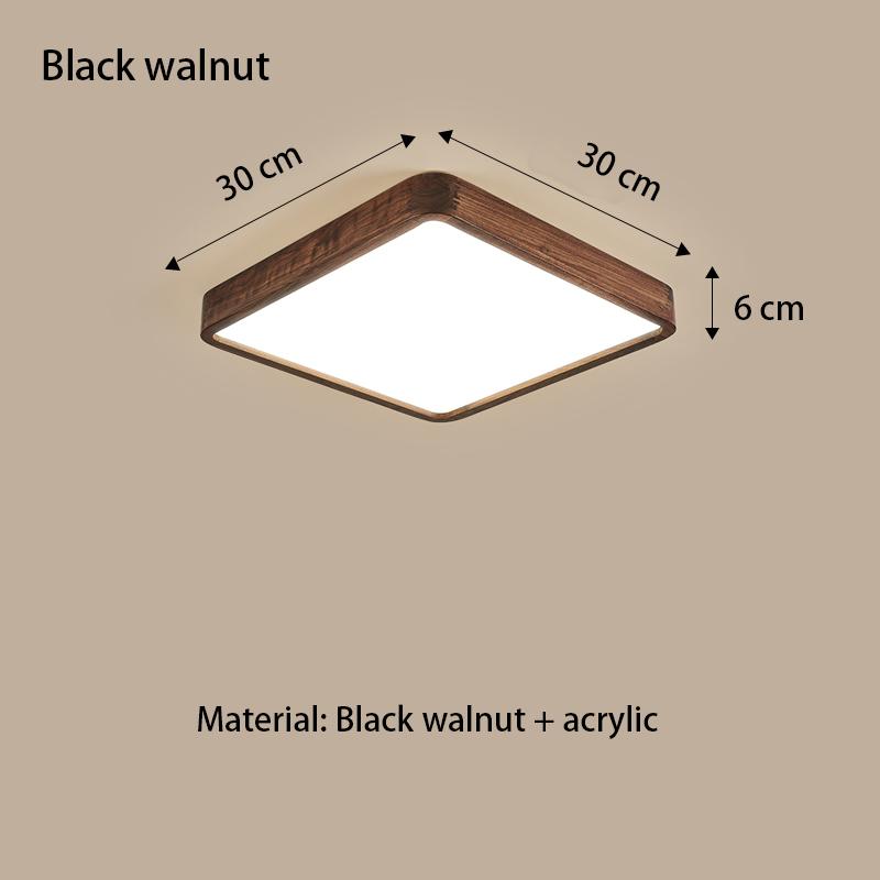 Nordic Simple Solid Wood Ceiling Lamp Modern Fashion Aisle Lamp Circular Three Color LED Lamp Ultra Thin Study Bedroom Lamp