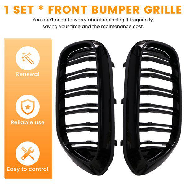 Front Bumper Grille Pair for 2018-2020 BMW 5 Series G30 (51137473691 & 51137473692).