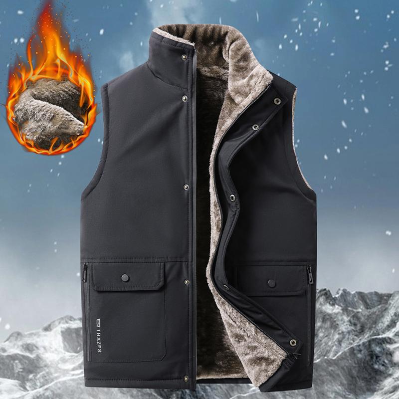 Pánská zimní vesta Silné vesty Pánská zateplená vesta Sametová teplá bez rukávů Pánská vesta Bunda