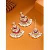 Women and Girls Kundans Chandbali | Gold Plated Kundan Studded Meenakari Touch Beads Drop Chandbali Earrings | Birthday Gift for Girls and Women
