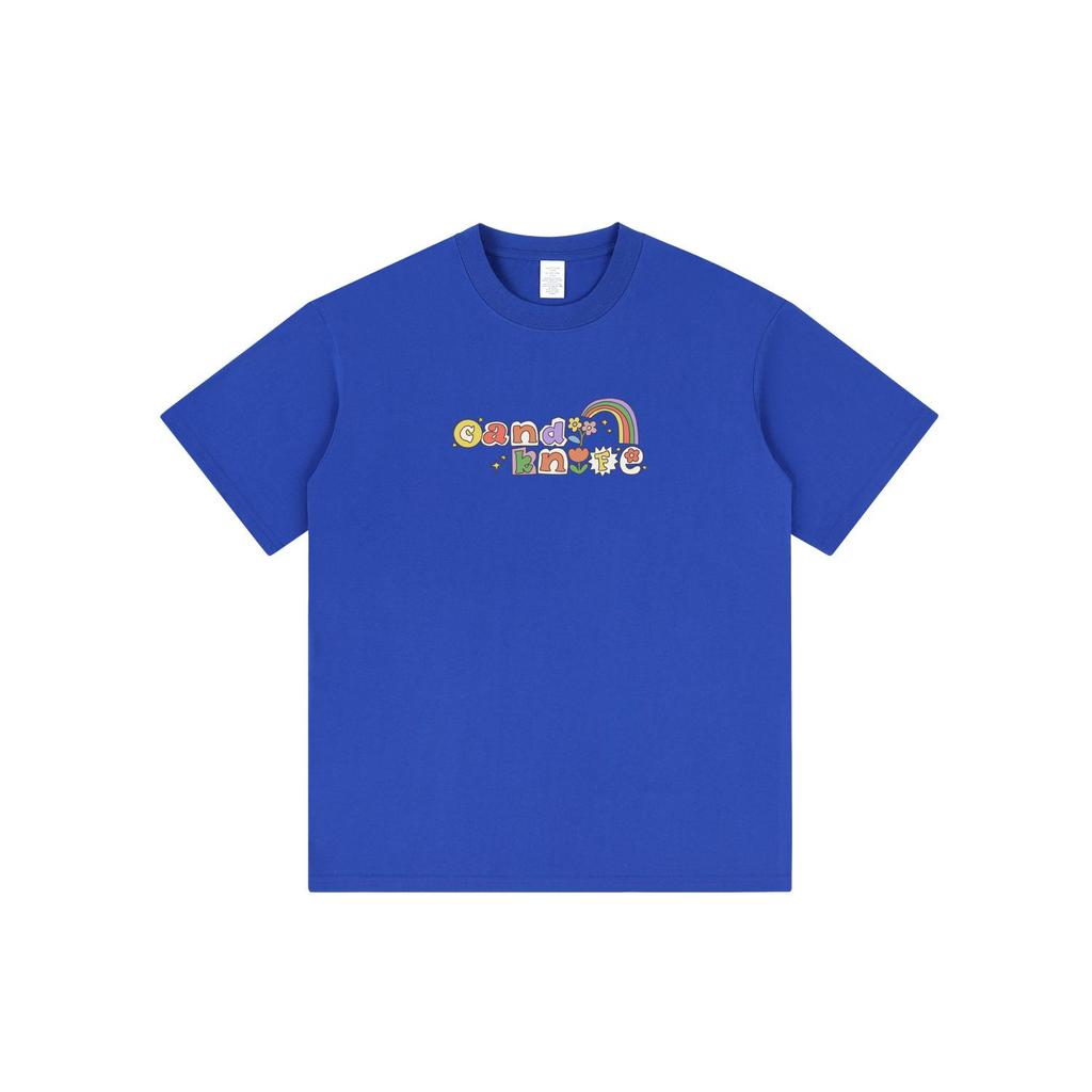 Tide Pure Cotton Unisex T-Shirt - Fun Letter Cartoon Print, Loose Fit, Unique Design