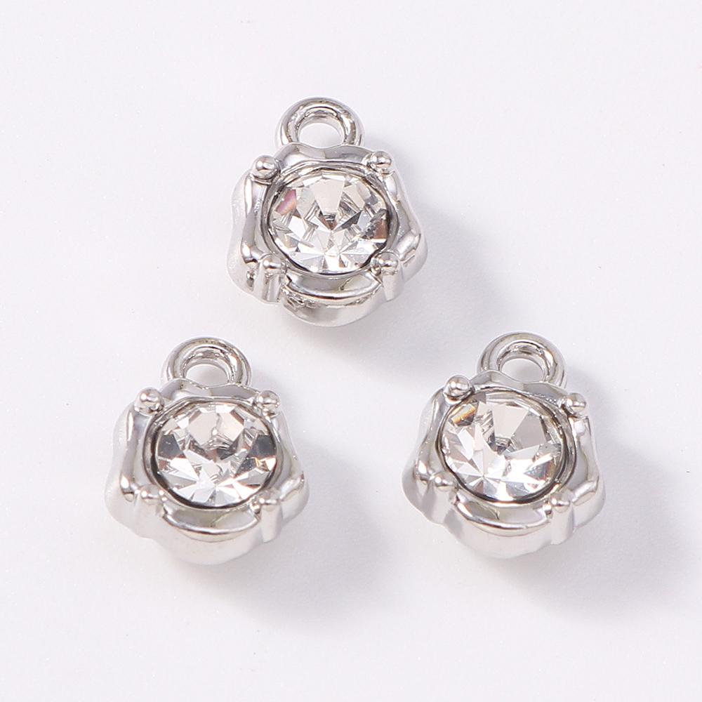 5pcs Sparking Crystal CZ Pendants Charms for Jewelry Making DIY Necklace Earrings Bracelet Accessories Supplies