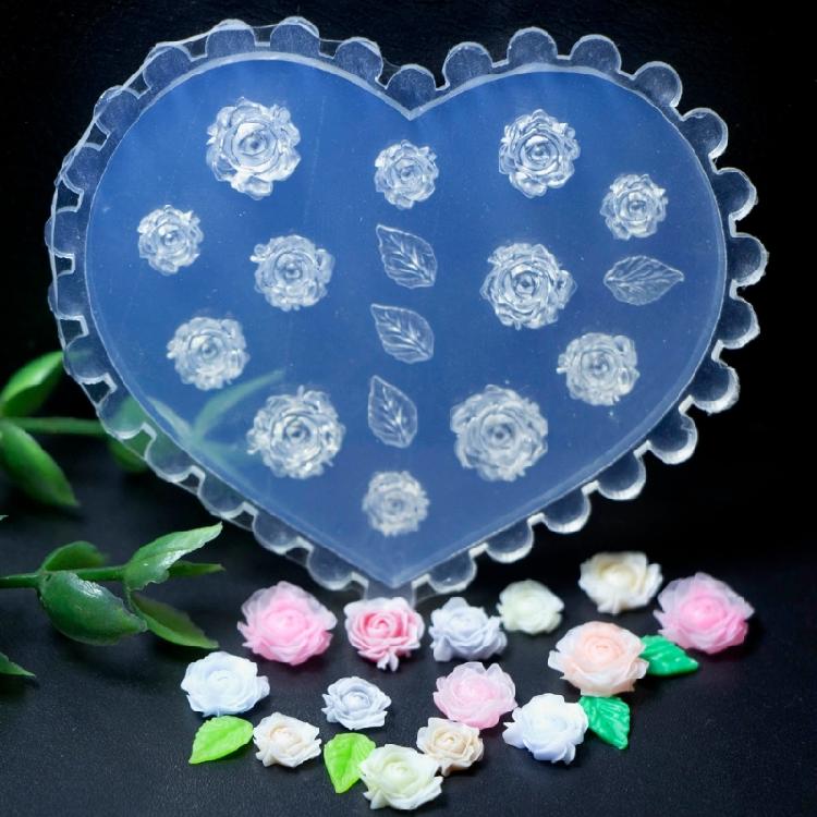 Silicone Flower Nail Art Mold Embossed Jewelry Mould Handmade Crafts Making Mold