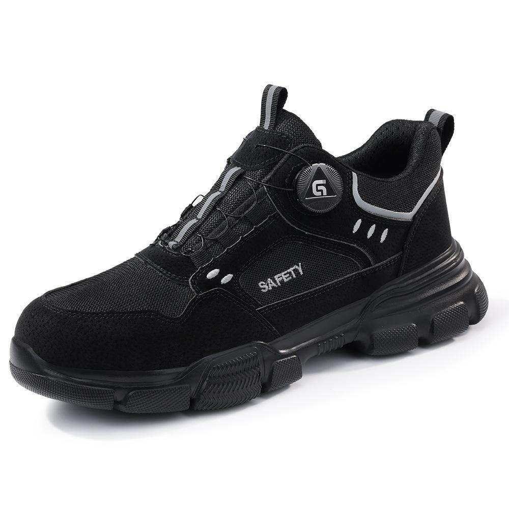 Labor Insurance Shoes Men's Anti-smashing and Anti-piercing Smart Buckle Safety Men's Wear-resistant and Comfortable Protective Work Shoes Four