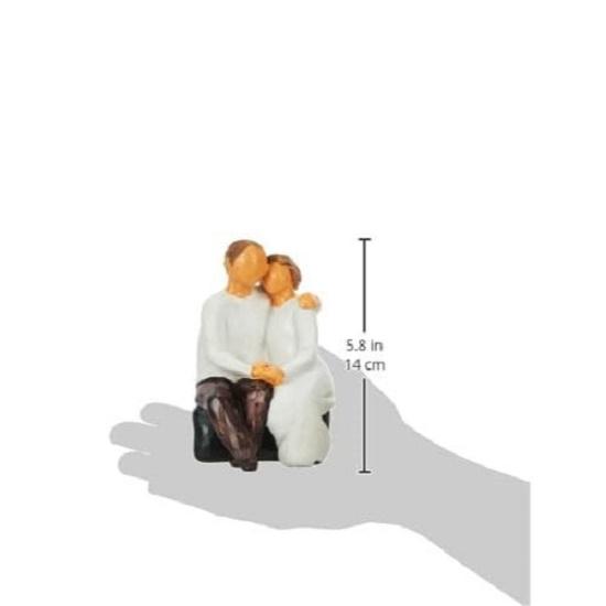 Piękna ręcznie malowana średniej wielkości żywiczna siedząca romantyczna para (Opakowanie 1, czarno-białe)