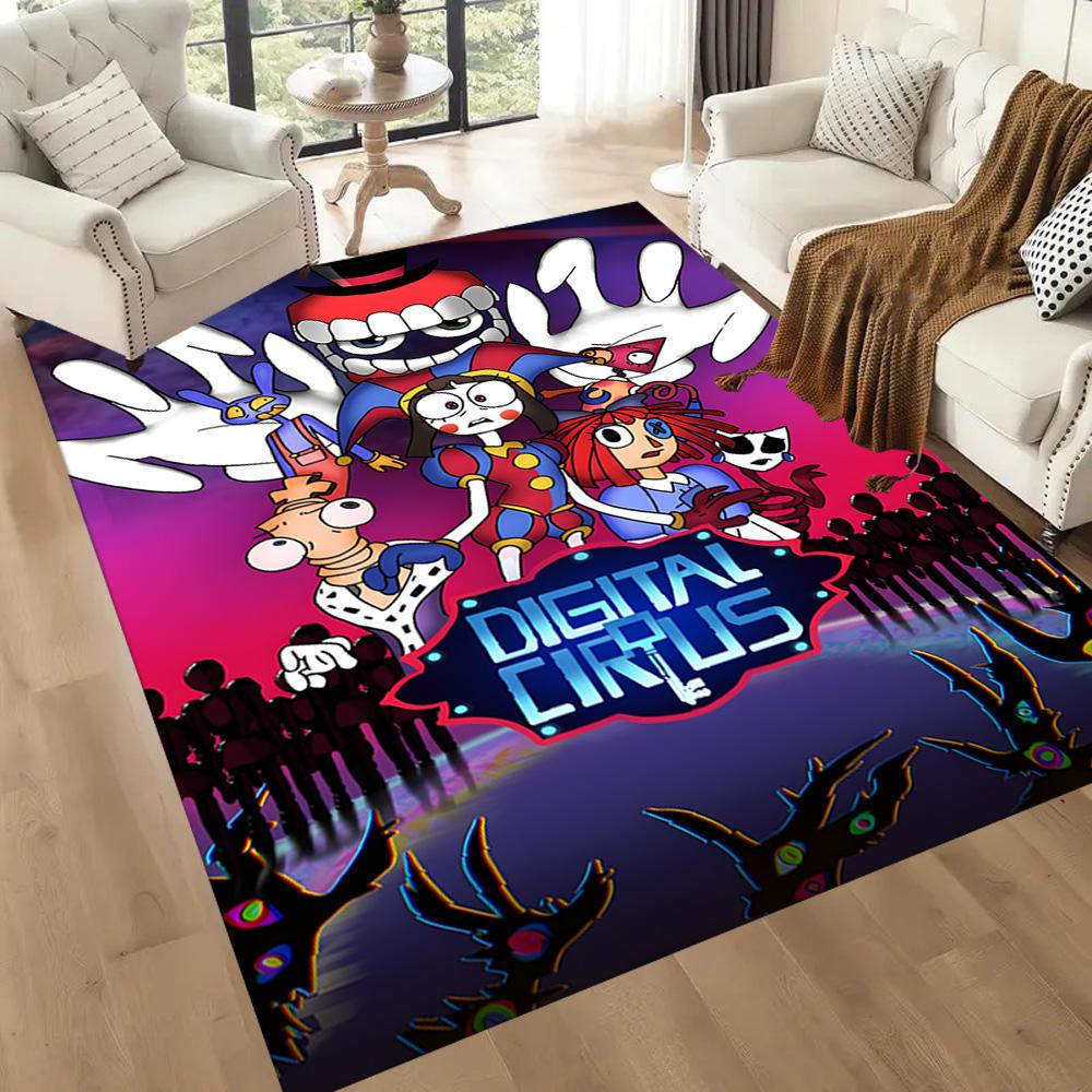 Digital Circus Area Rug Suitable For Game Room Balcony Playrooms Dining Room Antislip Carpet Office Home Decor Perfect Gift For Womenmen