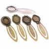 New Fashion 2pcs 13x18mm Inner Size Antique Silver Plated And Bronze Simple Style Handmade Bookmark Cabochon Base Cameo Setting