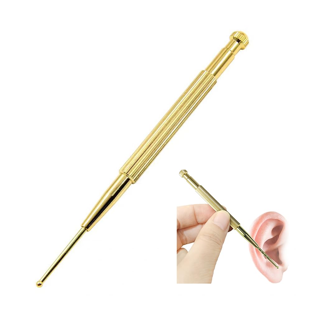 Abacad Face Ear Acupressure Ear Acupressure Massage Stick for Face and Pointer with Rounded Myofascial Release Massager Massager, Spring-Operated