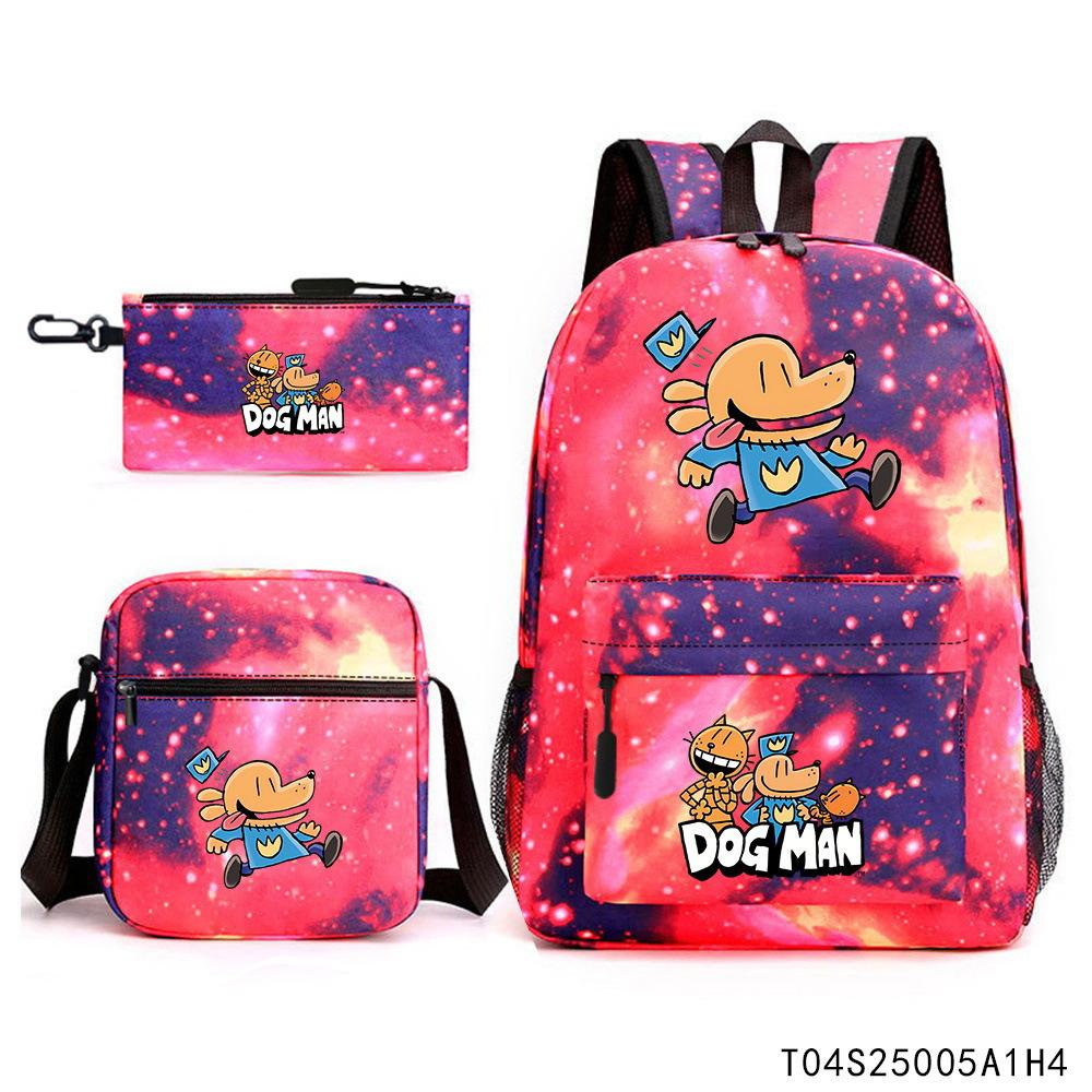 Detective hond basis- en middelbare scholieren warmteoverdracht schooltas animatie merchandise rugzak schoudertas etui drievoudige set Backpack